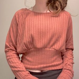 POOF APPAREL DUSTY ROSE CROPPED SWEATER